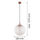 Pendule, Lustre suspendate - Lustra suspendata din Sticla, Roz Opac, Metal, Teracota, SACRAMENTO