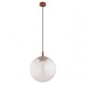 Lustra suspendata din Sticla, Roz Opac, Metal, Teracota, SACRAMENTO