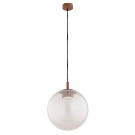 Lustra suspendata din Sticla, Roz Opac, Metal, Teracota, SACRAMENTO