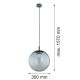 Pendule, Lustre suspendate - Lustra suspendata din Sticla, Fumuriu, Metal, Verde, SACRAMENTO