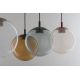 Pendule, Lustre suspendate - Lustra suspendata din Sticla, Fumuriu, Metal, Verde, SACRAMENTO