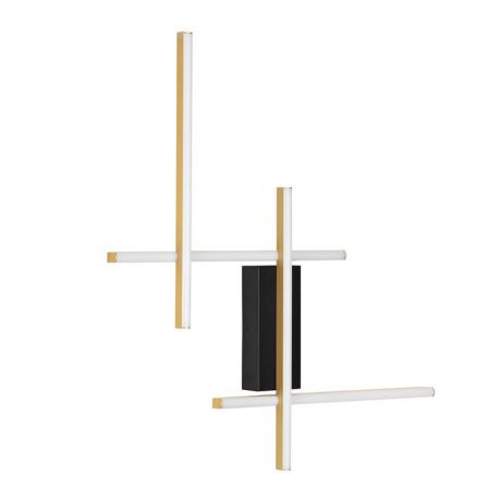 Aplice, corpuri de iluminat pentru pereti - Aplica de perete LED design modern APECHO negru, auriu