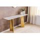 Console - Consola design modern, Metal, Auriu, Marmura, Alb, EXTRAVAGANCIA 140cm