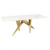 Masa design modern, Metal, Auriu, Ceramica, Alb, ART LIVING 200cm, A-46202 VC