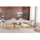 Mese dining - Masa design modern, Metal, Auriu, Ceramica, Alb, ART LIVING 200cm, A-46202 VC