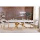 Mese dining - Masa design modern, Metal, Auriu, Ceramica, Alb, ART LIVING 200cm, A-46202 VC