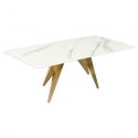 Masuta design modern, Metal, Auriu, Ceramica, Alb, ART LIVING 130cm, A-46204 VC