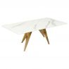 Masuta design modern, Metal, Auriu, Ceramica, Alb, ART LIVING 130cm, A-46204 VC
