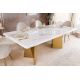Mese dining - Masa design modern, Metal, Auriu, Marmura, Alb, EXTRAVAGANCIA 200cm, A-45929 VC