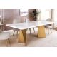 Mese dining - Masa design modern, Metal, Auriu, Marmura, Alb, EXTRAVAGANCIA 200cm, A-45929 VC