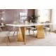 Mese dining - Masa design modern, Metal, Auriu, Marmura, Alb, EXTRAVAGANCIA 200cm, A-45929 VC