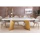 Mese dining - Masa design modern, Metal, Auriu, Marmura, Alb, EXTRAVAGANCIA 200cm, A-45929 VC