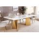 Mese dining - Masa design modern, Metal, Auriu, Marmura, Alb, EXTRAVAGANCIA 200cm, A-45929 VC