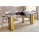Mese dining - Masa Ovala, Metal, Auriu, Marmura, ORGANIC 200cm, A-46205 VC