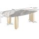 Mese dining - Masa Ovala, Metal, Auriu, Marmura, ORGANIC 200cm, A-46205 VC