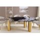 Mese dining - Masa Ovala, Metal, Auriu, Marmura, ORGANIC 200cm, A-46205 VC
