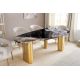 Mese dining - Masa Ovala, Metal, Auriu, Marmura, ORGANIC 200cm, A-46205 VC