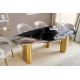 Mese dining - Masa Ovala, Metal, Auriu, Marmura, ORGANIC 200cm, A-46205 VC