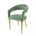 Set 2 scaune, Stofa Structurata, Verde, Metal, Auriu, BOUTIQUE, A-45924 VC