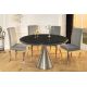 Mese dining - Masa Rotunda, Metal, Argintiu, Marmura Optic, ELEGANCIA 130cm, A-45899 VC