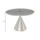 Mese dining - Masa Rotunda, Metal, Argintiu, Marmura Optic, ELEGANCIA 130cm, A-45899 VC