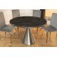 Mese dining - Masa Rotunda, Metal, Argintiu, Marmura Optic, ELEGANCIA 130cm, A-45899 VC