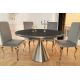 Mese dining - Masa Rotunda, Metal, Argintiu, Marmura Optic, ELEGANCIA 130cm, A-45899 VC