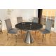 Mese dining - Masa Rotunda, Metal, Argintiu, Marmura Optic, ELEGANCIA 130cm, A-45899 VC