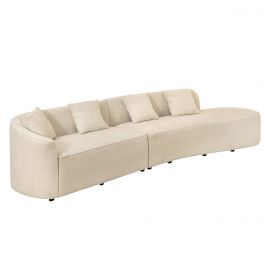Canapele - Canapea semicirculara XXL, Tesatura Boucle, Bej, ATELIER L 330cm, A-46548 VC