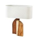 Lampa de masa, Lemn, Tesatura Boucle, Alb, LOVERS 60cm, A-46649 VC
