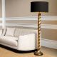 Lampadare - Lampadar LUX, Metal Alama Vintage, Tesatura Neagra, Costanza, 119987 HZ