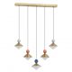 Lustra cu 5 pendule LED, Ceramica, Sticla, BRASS, ZB-25103