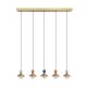 Pendule, Lustre suspendate - Lustra cu 5 pendule LED, Ceramica, Sticla, BRASS, ZB-25103