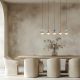 Pendule, Lustre suspendate - Lustra cu 5 pendule LED, Ceramica, Sticla, BRASS, ZB-25103