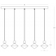 Pendule, Lustre suspendate - Lustra cu 5 pendule LED, Ceramica, Sticla, BRASS, ZB-25103