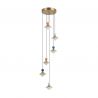 Lustra cu 6 pendule LED, Ceramica, Sticla, BRASS, ZB-25102