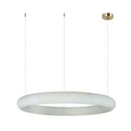 Pendule, Lustre suspendate - Lustra LED, Design Circular, 64cm, ALABASTER- BRONZE, ZB-2544