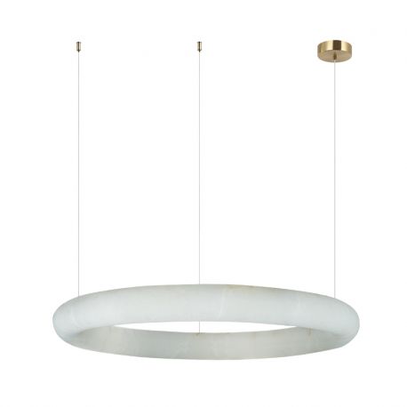 Pendule, Lustre suspendate - Lustra LED, Design Circular, 64cm, ALABASTER- BRONZE, ZB-2544