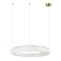 Lustra LED, Design Circular, 49cm, ALABASTER- BRONZE, ZB-2543