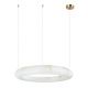 Pendule, Lustre suspendate - Lustra LED, Design Circular, 49cm, ALABASTER- BRONZE, ZB-2543