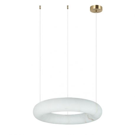 Pendule, Lustre suspendate - Lustra LED, Design Circular, 34cm, ALABASTER- BRONZE, ZB-2542