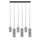 Lustra cu 6 pendule LED, SMOKE GLASS-BLACK, ZB-2537