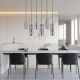 Pendule, Lustre suspendate - Lustra cu 6 pendule LED, SMOKE GLASS-BLACK, ZB-2537