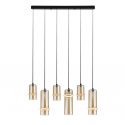 Lustra cu 6 pendule LED, CHAMPAGNE GLASS-BLACK, ZB-2536
