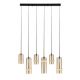 Pendule, Lustre suspendate - Lustra cu 6 pendule LED, CHAMPAGNE GLASS-BLACK, ZB-2536