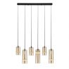 Lustra cu 6 pendule LED, CHAMPAGNE GLASS-BLACK, ZB-2536