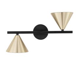 Aplice, corpuri de iluminat pentru pereti - Aplica cu 2 Spoturi directionabile CONICO aurie, NVL-9011428