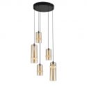 Lustra cu 5 pendule LED, CHAMPAGNE GLASS-BLACK, ZB-2534