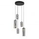 Pendule, Lustre suspendate - Lustra cu 5 pendule LED, SMOKE GLASS-BLACK, ZB-2535