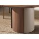 Mese dining - Masa rotunda moderna cu blat din furnir natural de nuc Walnut 1163